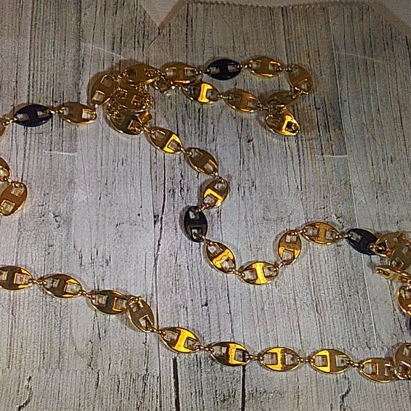 JBK Black & Gold Long Link Necklace 36" with 3.5 " extender - Picture 5 of 5
